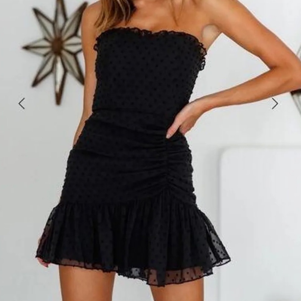 Hello Molly Black Strapless Sundress